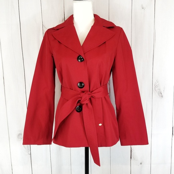 Ellen Tracy Jackets & Blazers - Ellen Tracy Button Down Tie Waist Hooded Jacket